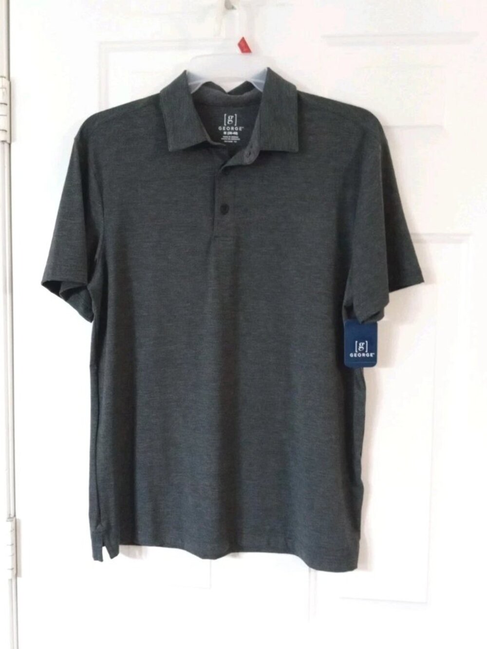 George Polo Shirt Men's Medium Gray Heather Short Sleeve Golf Rugby Casual NWT